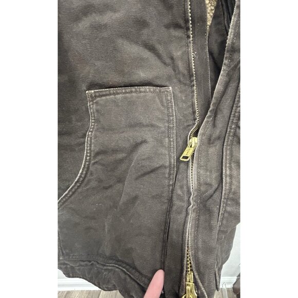 Carhartt C61 DKB Sherpa-Lined Work Coat Jacket Men’s 4XL Dark Brown Duck Chore - Picture 7 of 15